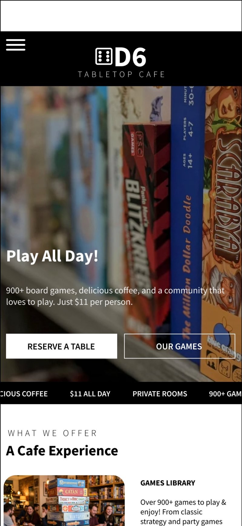Homepage header, before