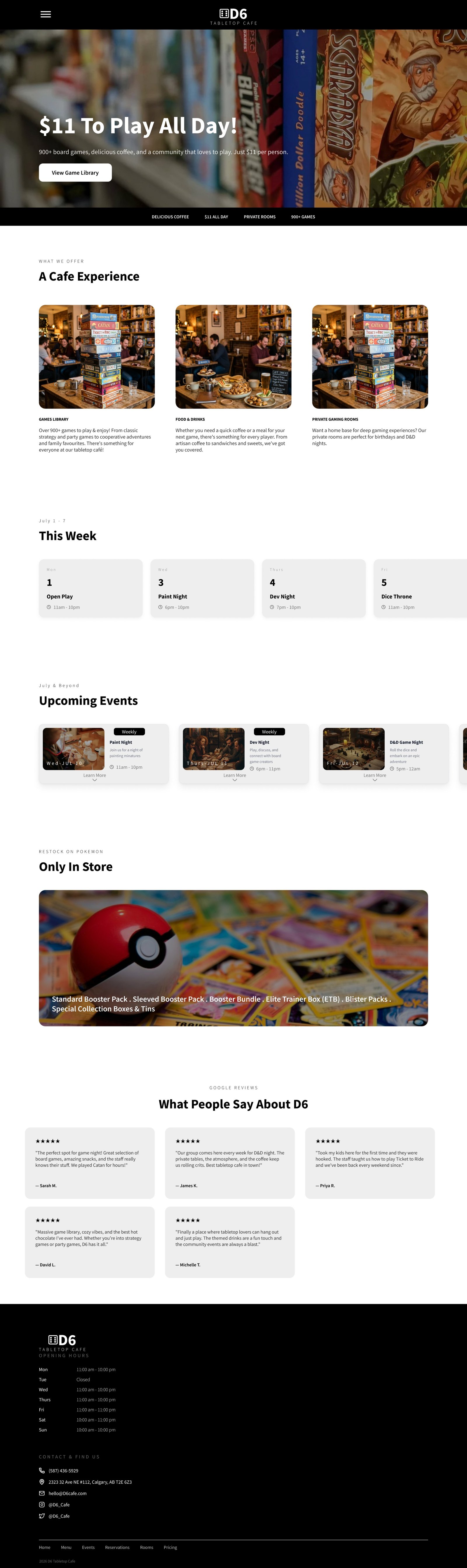 D6 homepage, desktop