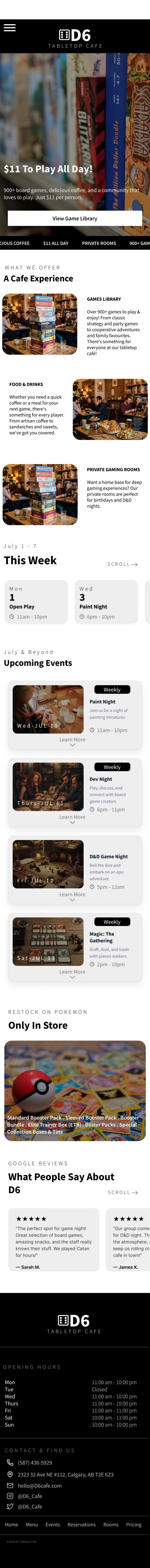 D6 homepage, mobile